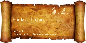 Hentes Lajos névjegykártya
