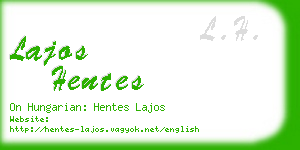 lajos hentes business card
